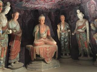 佛陀及弟子像.敦煌莫高45窟西壁仿製 佛陀及弟子像.敦煌莫高45窟西壁仿製